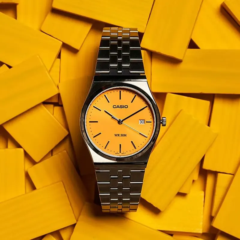 Casio Enticer Yellow Dial Men's Watch | MTP-B145D-9AV